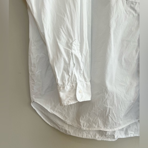 Frank & Eileen Victoria Superluxe Italian Oversized Cotton Tuxedo Shirt White, L - Picture 5 of 13